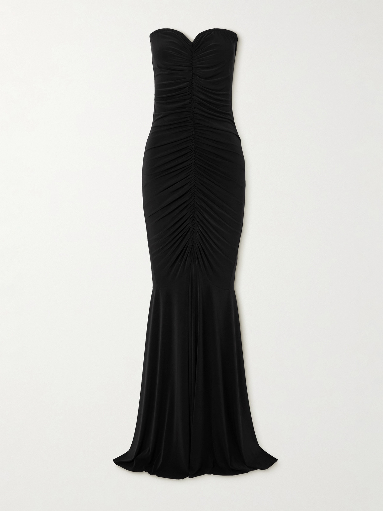 Strapless Ruched Stretch-Jersey Gown