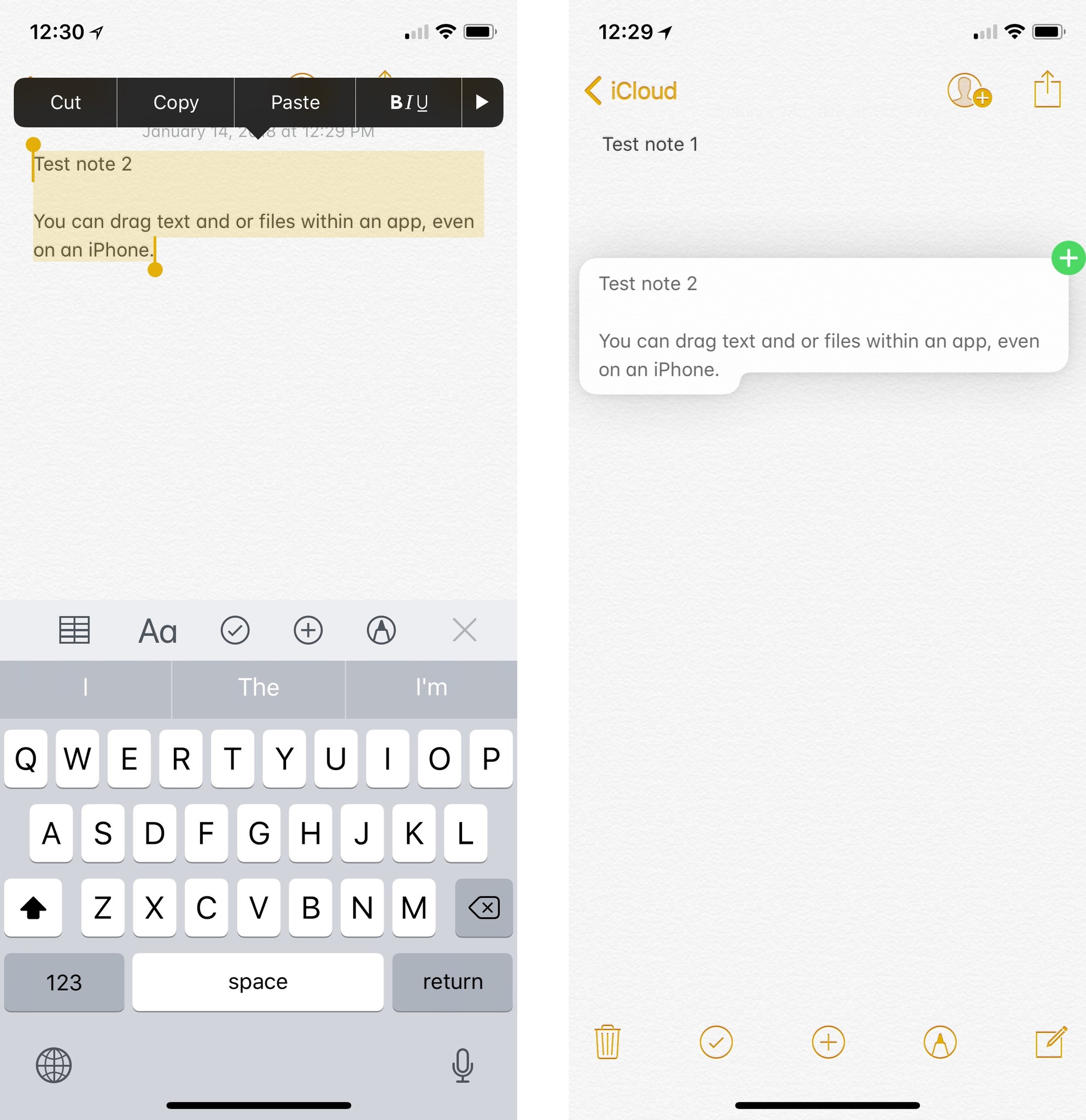 Drag within apps