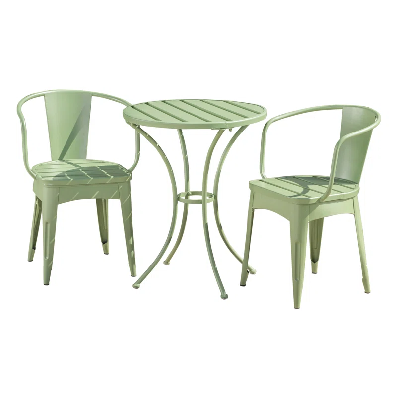 Outdoor bistro dining set in green