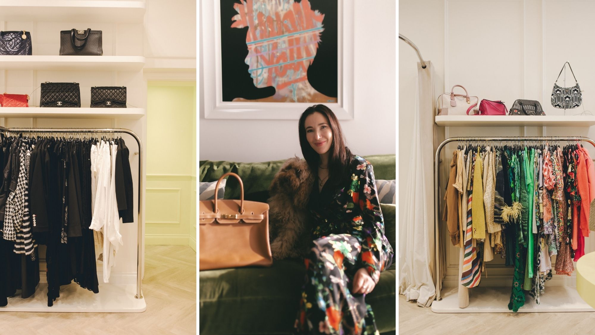 a collage of antonia johnstone and inside the sign of the times london store