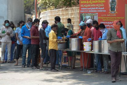 Food line in India.