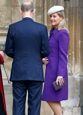 Prince Edward, Duke of Edinburgh and Sophie, Duchess of Edinburgh attend the traditional Easter Sunday Mattins Service at St George's Chapel, Windsor Castle on March 31, 2024 in Windsor, England