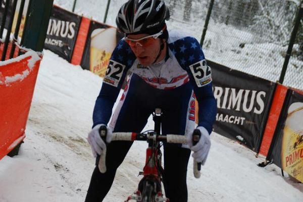Steve Fisher races in the Kalmthout World Cup.