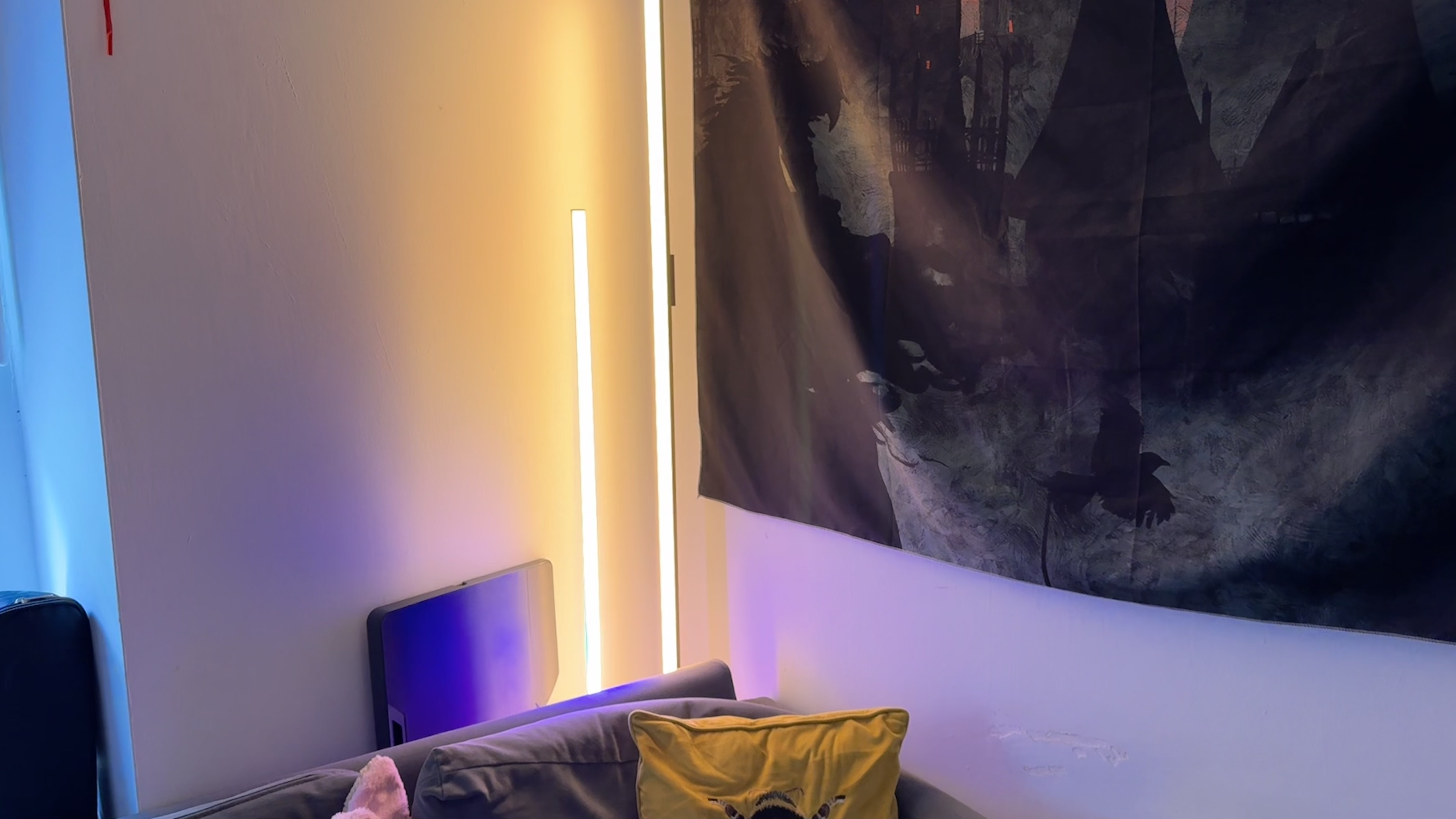 WiZ Gradient Floor Lamp beside Govee Lamp Pro