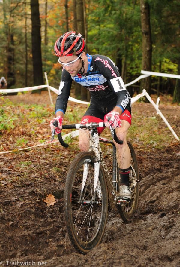 Justin Lindine (Bikereg.com) in the deep mud.