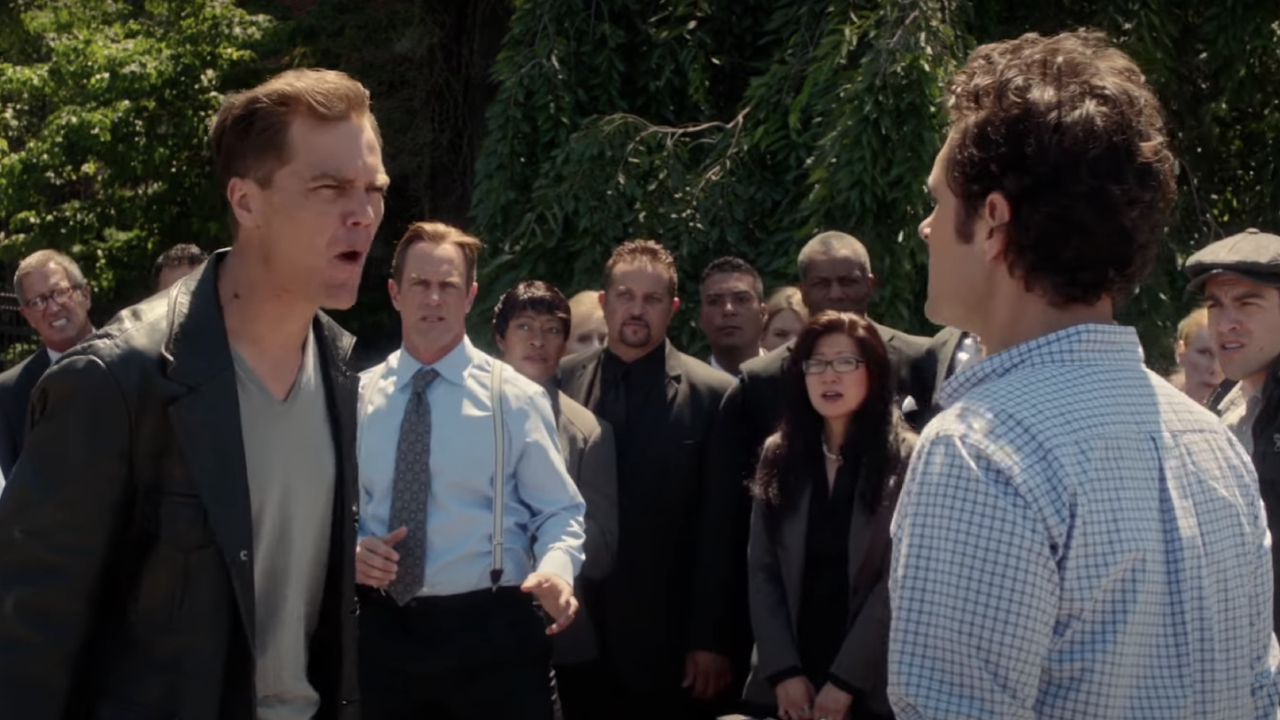Michael Shannon yelling at Paul Rudd in They Came Together