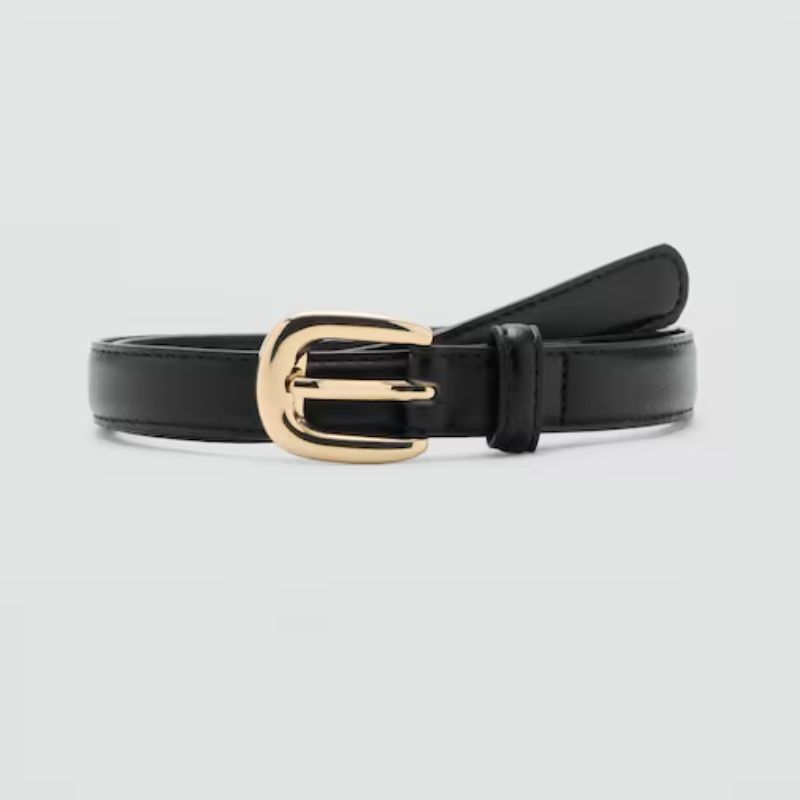 black skinny belt