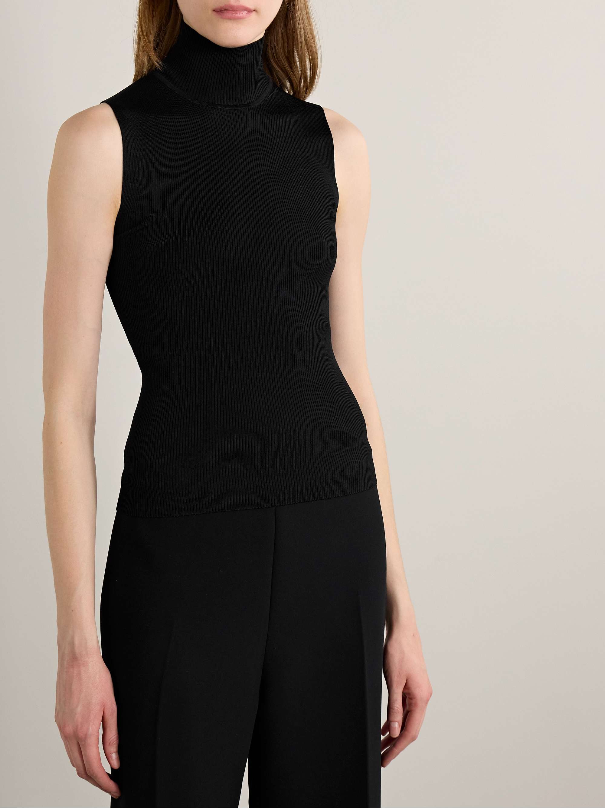 Benita Ribbed-Knit Turtleneck Top