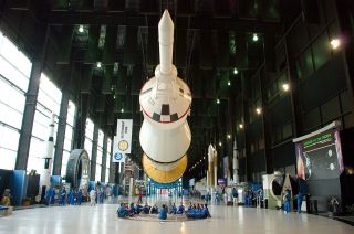 You can now "adopt" one of three remaining Saturn V moon rockets as seen at the U.S. Space & Rocket Center in Alabama.