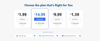 JumpJump VPN's pricing page