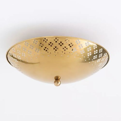 Anthropologie, Amilia Brass Perforated Flush Mount