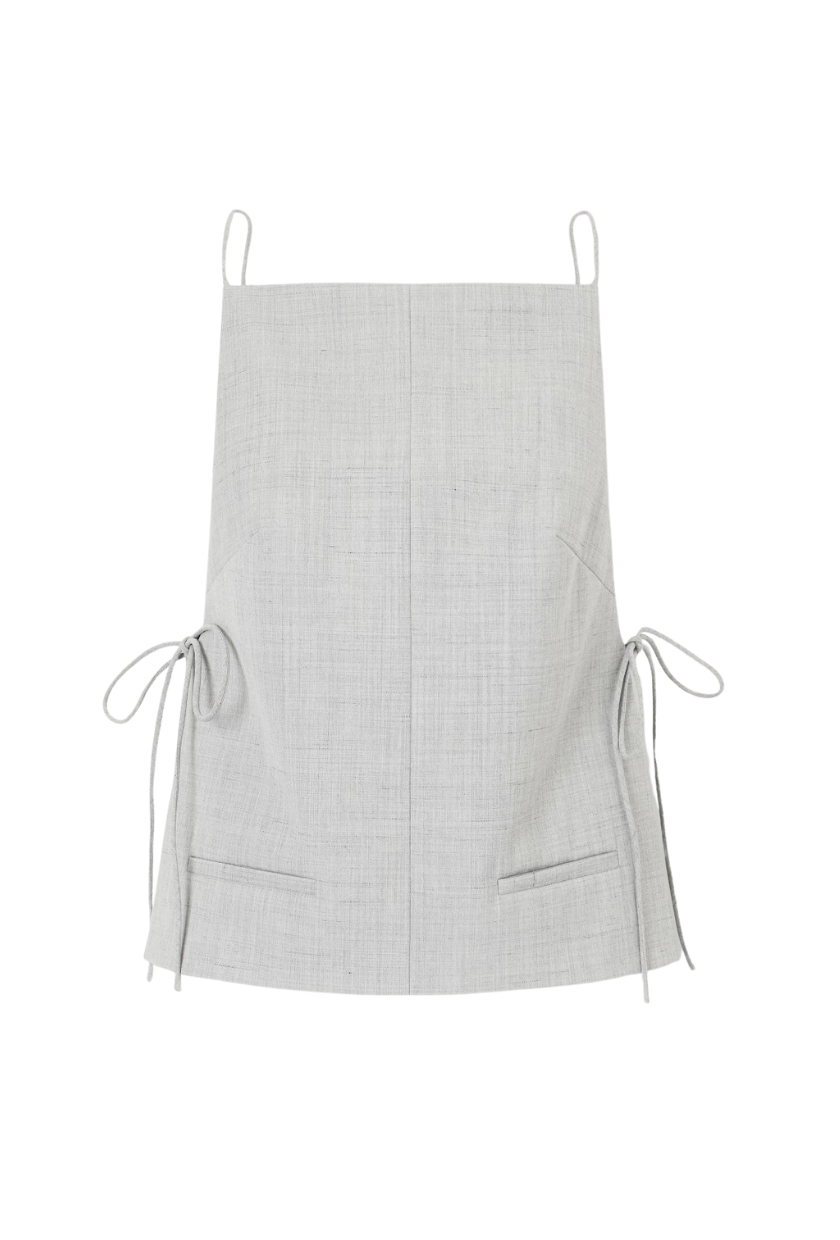 ST. AGNI, Tie-Detailed Recycled Woven Top