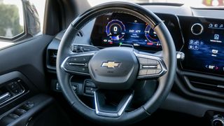 2025 Chevrolet Silverado EV steering wheel.