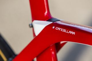 Cancellara's Madone with its Iso Speed decoupled seat post for added comfort