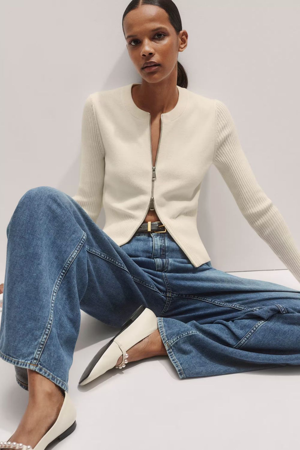 Milano Knit Two-Way Zip Cardigan