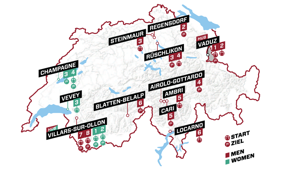 Maps and profiles of the 2024 Tour de Suisse