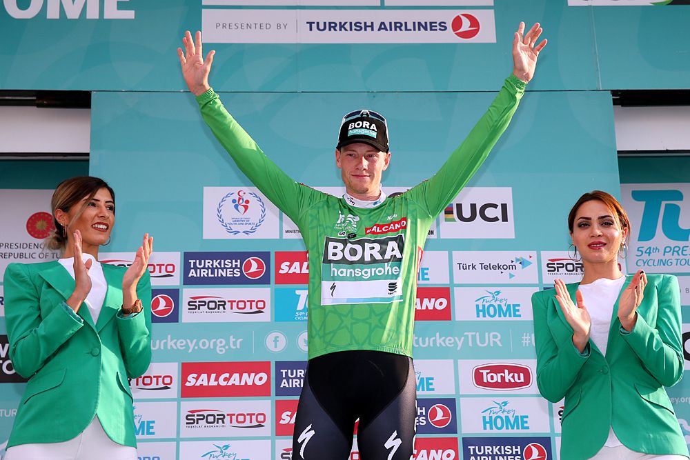 Sam Bennett (Bora-Hansgrohe) leads the points and overall classifications at Tour of Turkey