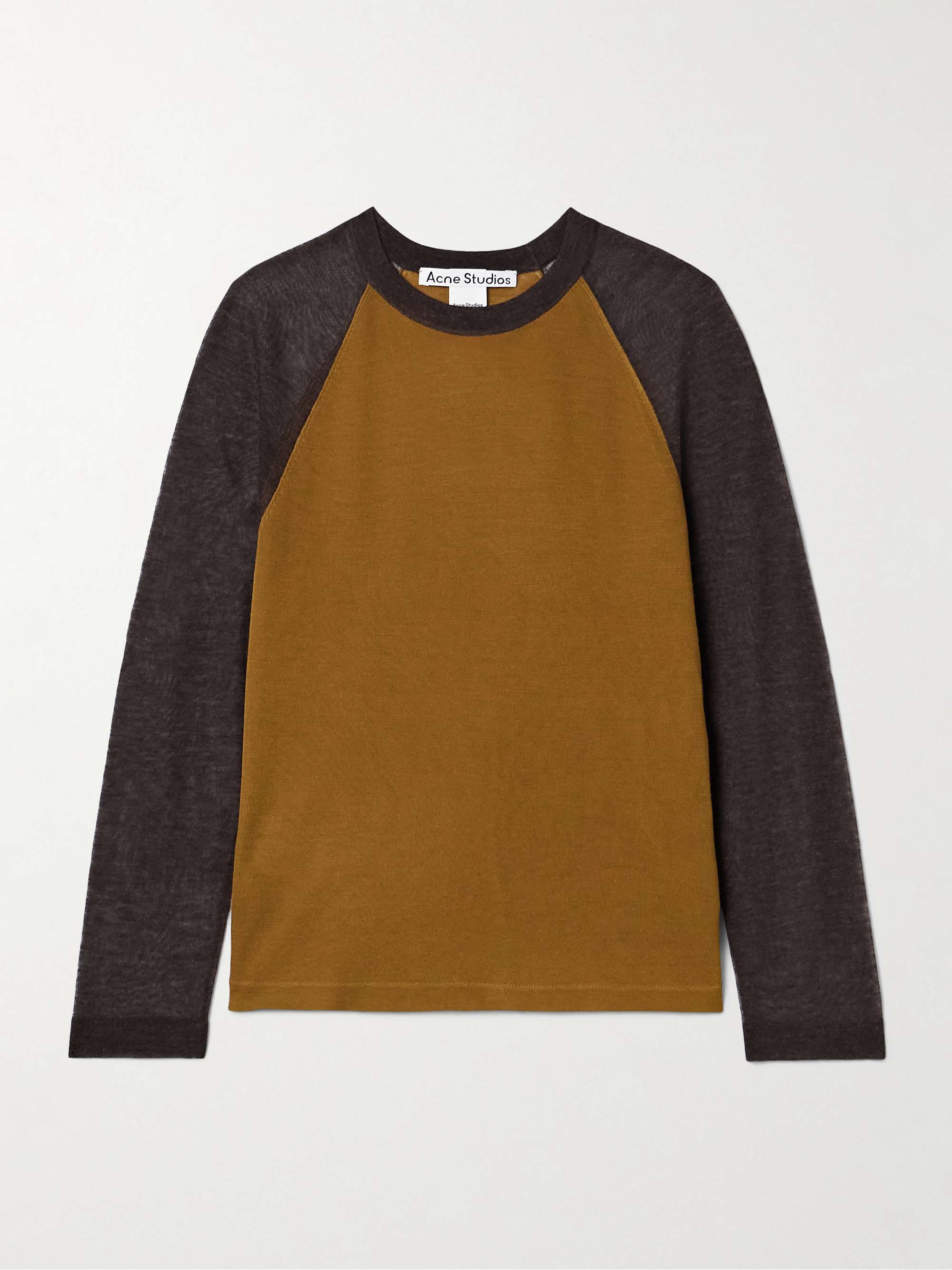 Two-Tone Lyocell and Wool-Blend T-Shirt