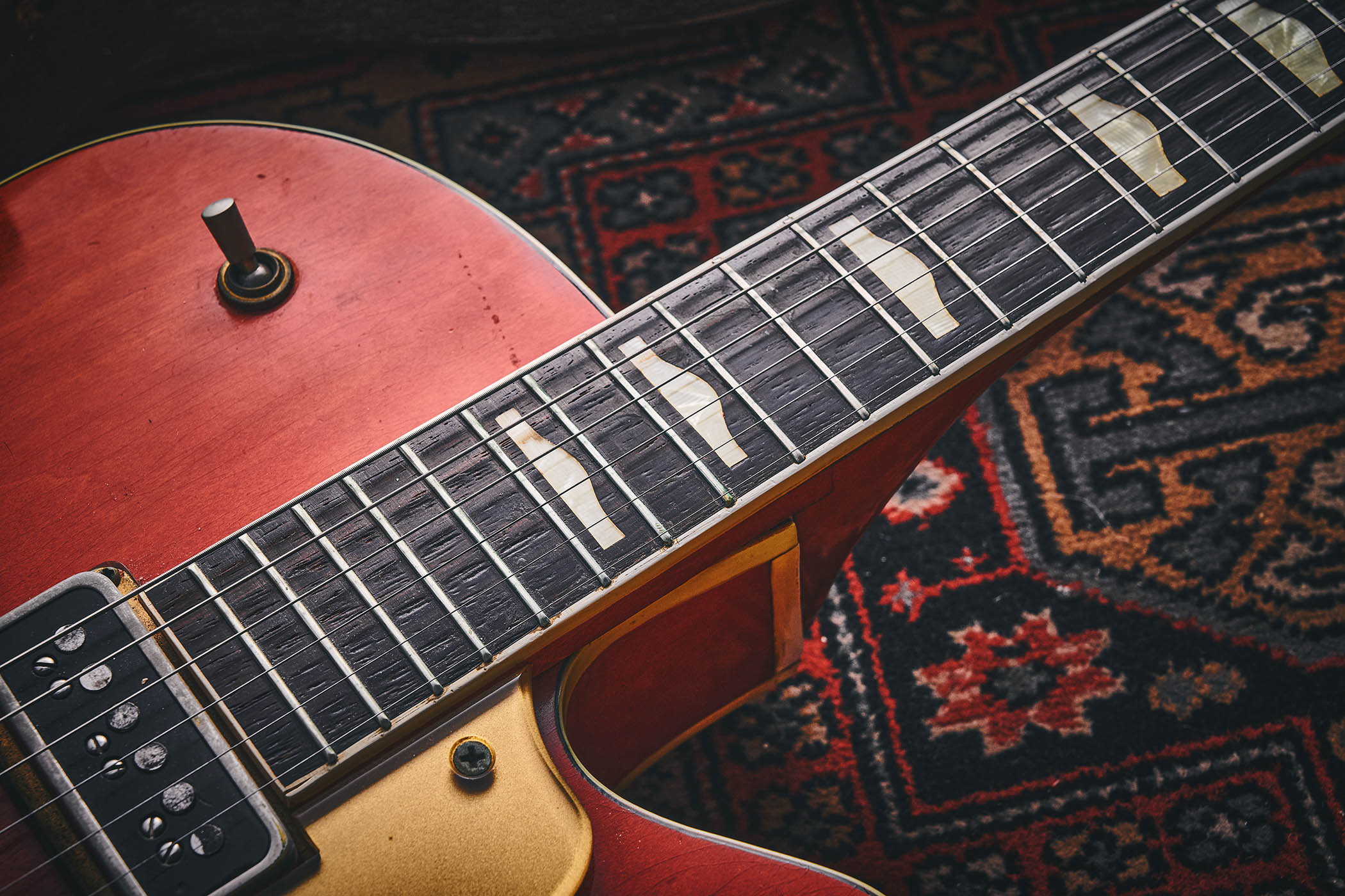 Jimmy Page&#039;s 1947 Gretsch 6120: a vintage unicorn photographed in detail, with the original NME featuring the Led Zeppelin guitarist&#039;s interview.