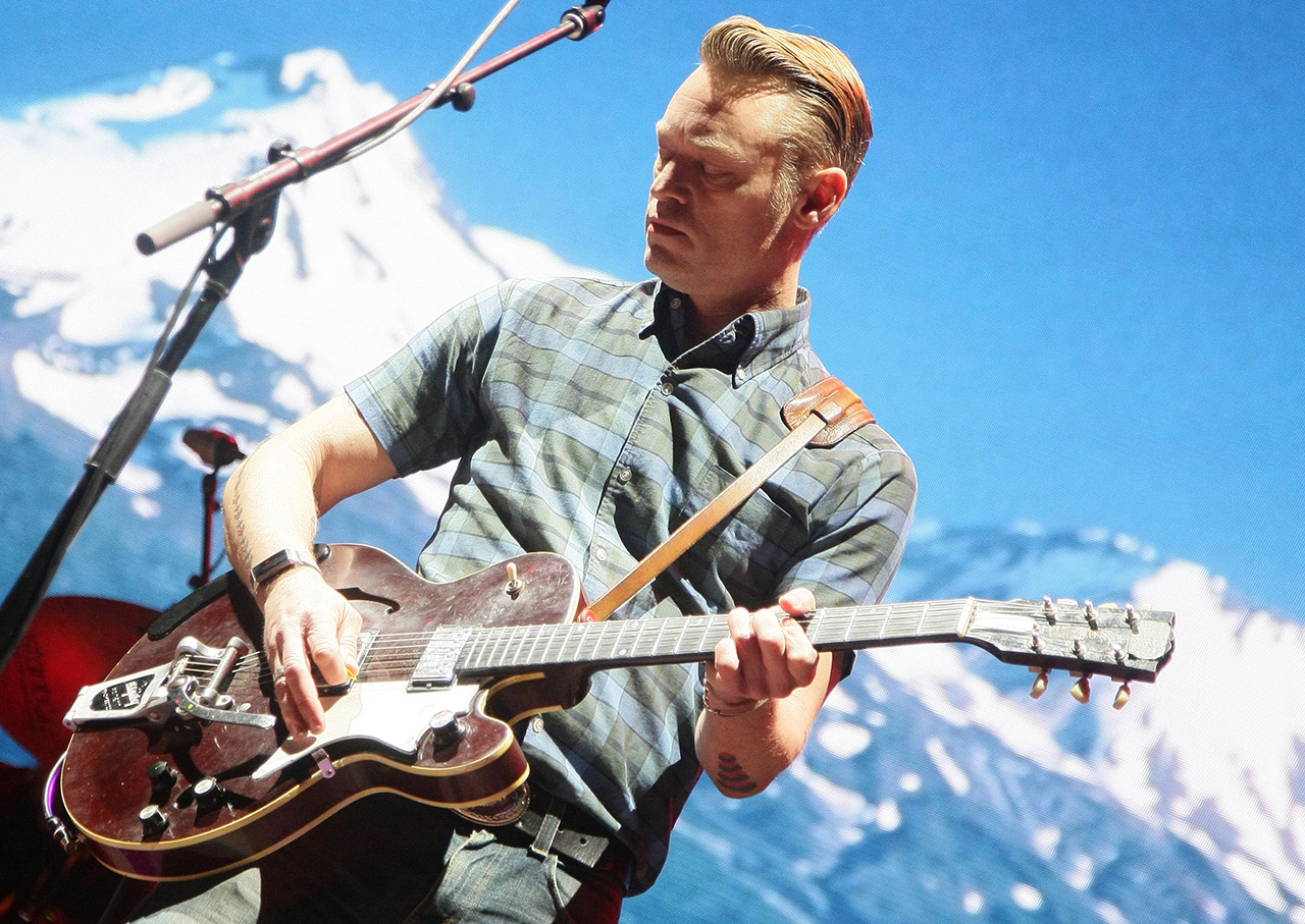 Xan McCurdy performs onstage with Cake at the Festival at Tempe Beach Park in Tempe, Arizona on March 2, 2019