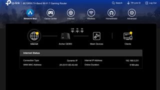 TP-Link Archer GE800 app screen shot