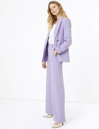 M&S lilac trouser suit