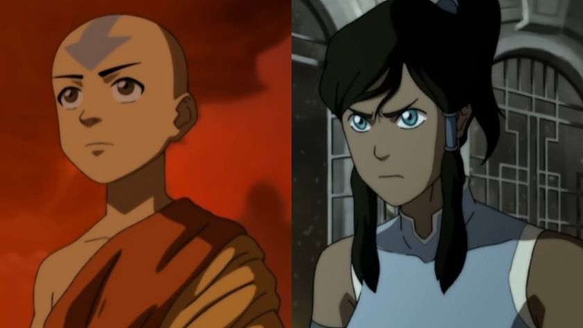 From left to right: Aang in Avatar: The Last Airbender and Korra in The Legend of Korra. 