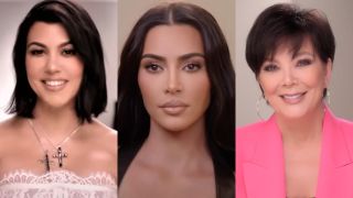 Kourtney Kardashian, Kim Kardashian and Kris Jenner on The Kardashians.
