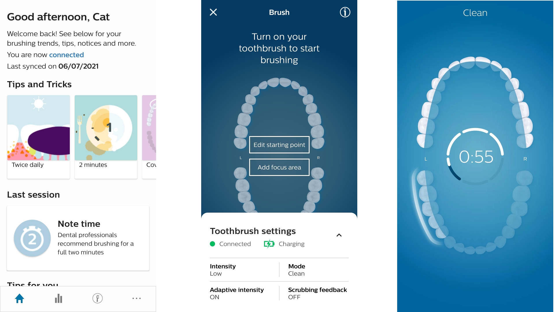 Philips Sonicare app screenshots