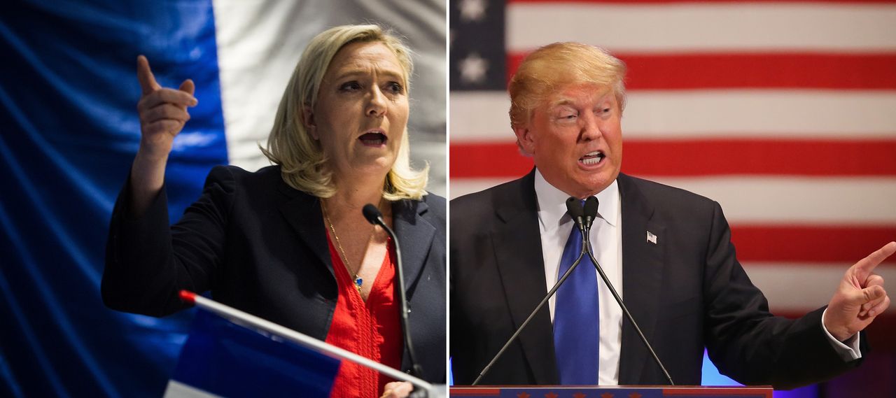 France&amp;#039;s far-right party leader Marine Le Pen and Donald Trump.