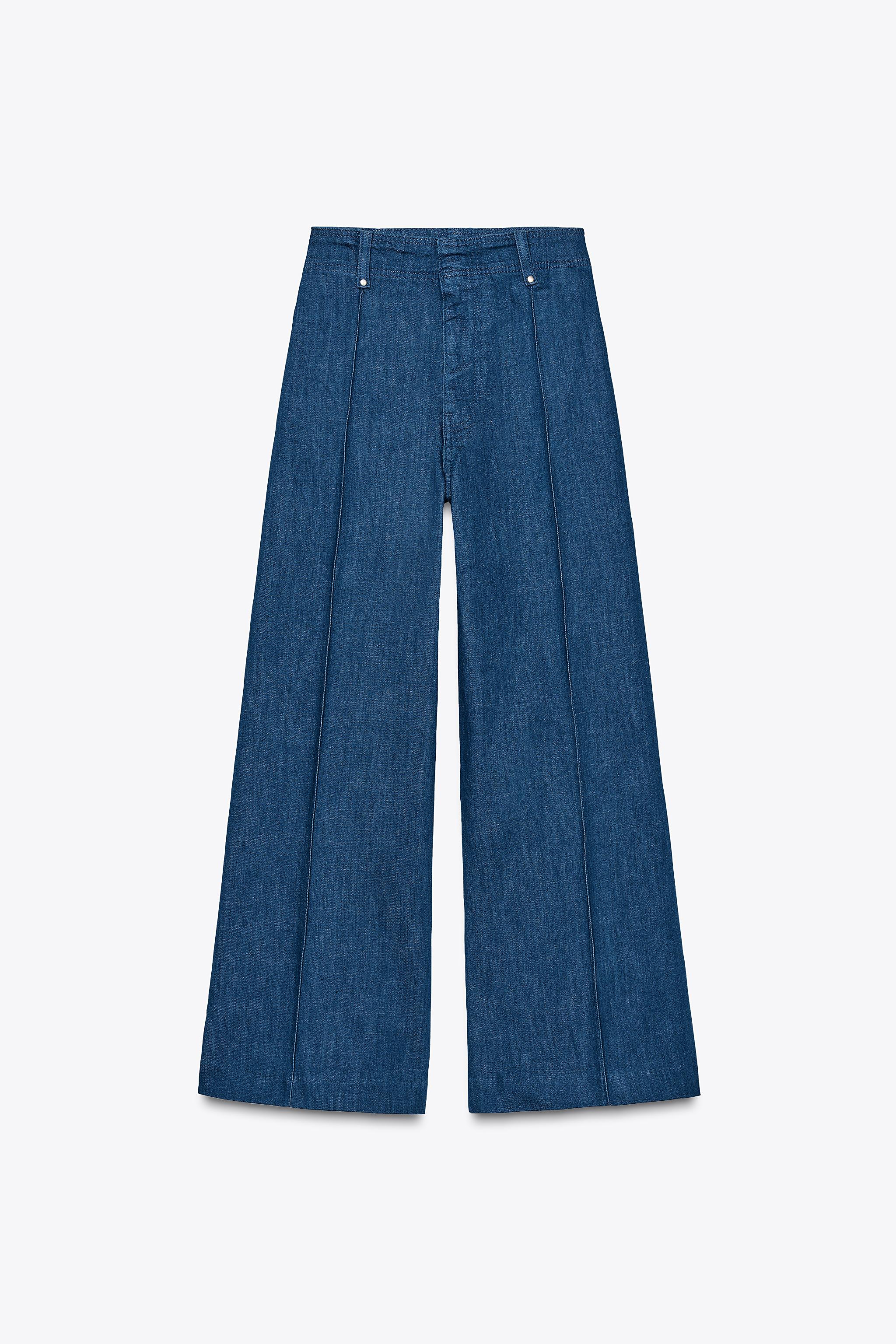 Zw Collection Tailored Wide Leg Hi-Rise Jeans