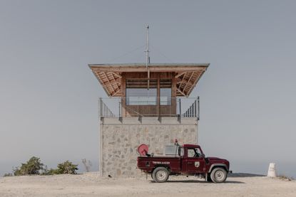 watchtower hut in cyprus in a national park