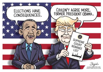 Political Cartoon U.S. Trump Obama Ruth Bader Ginsburg
