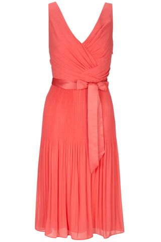 Monsoon Ville Coral Pleat Dress, £89
