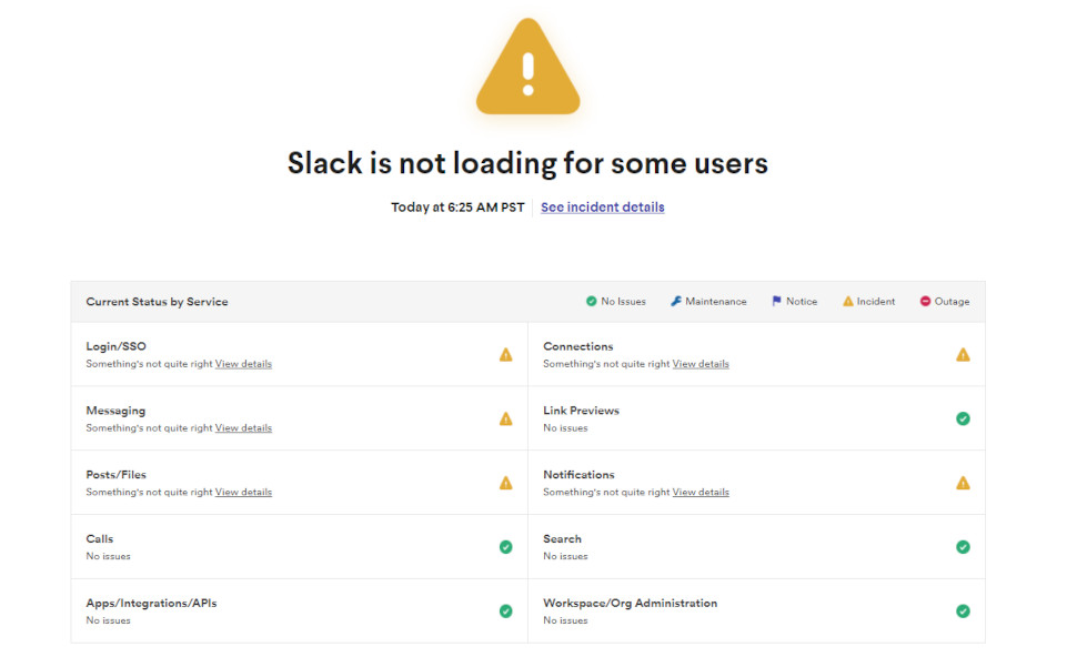 slack status page