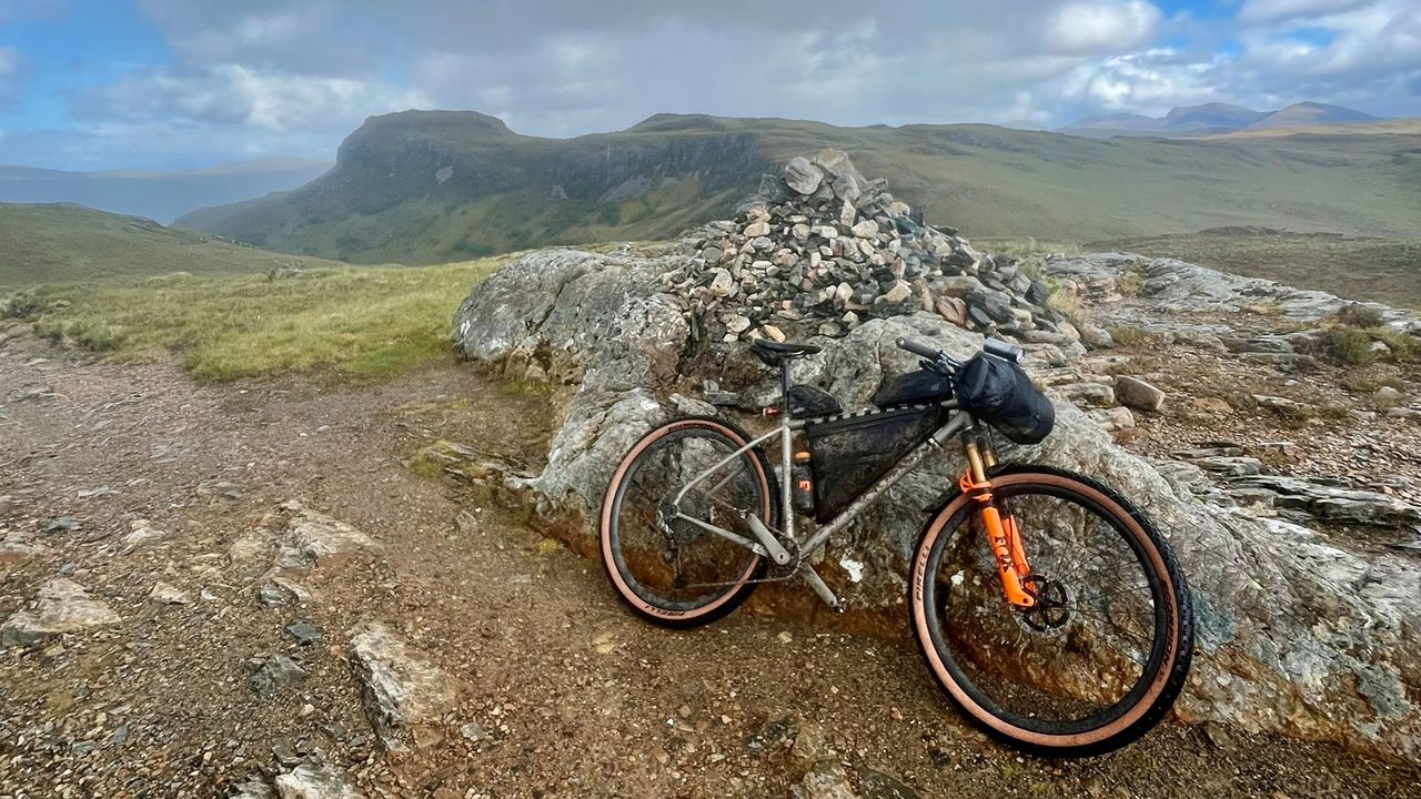 Gloria All Terrain bike loaded up with bikepacking gear