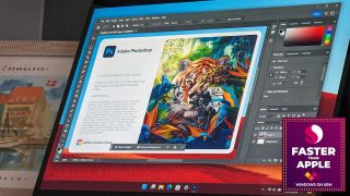 Surface Pro X running Adobe Photoshop