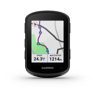 A Garmin Edge bike computer screen showing navigation information