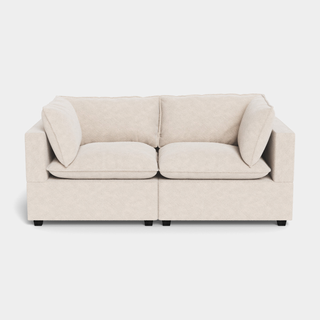 white modular loveseat