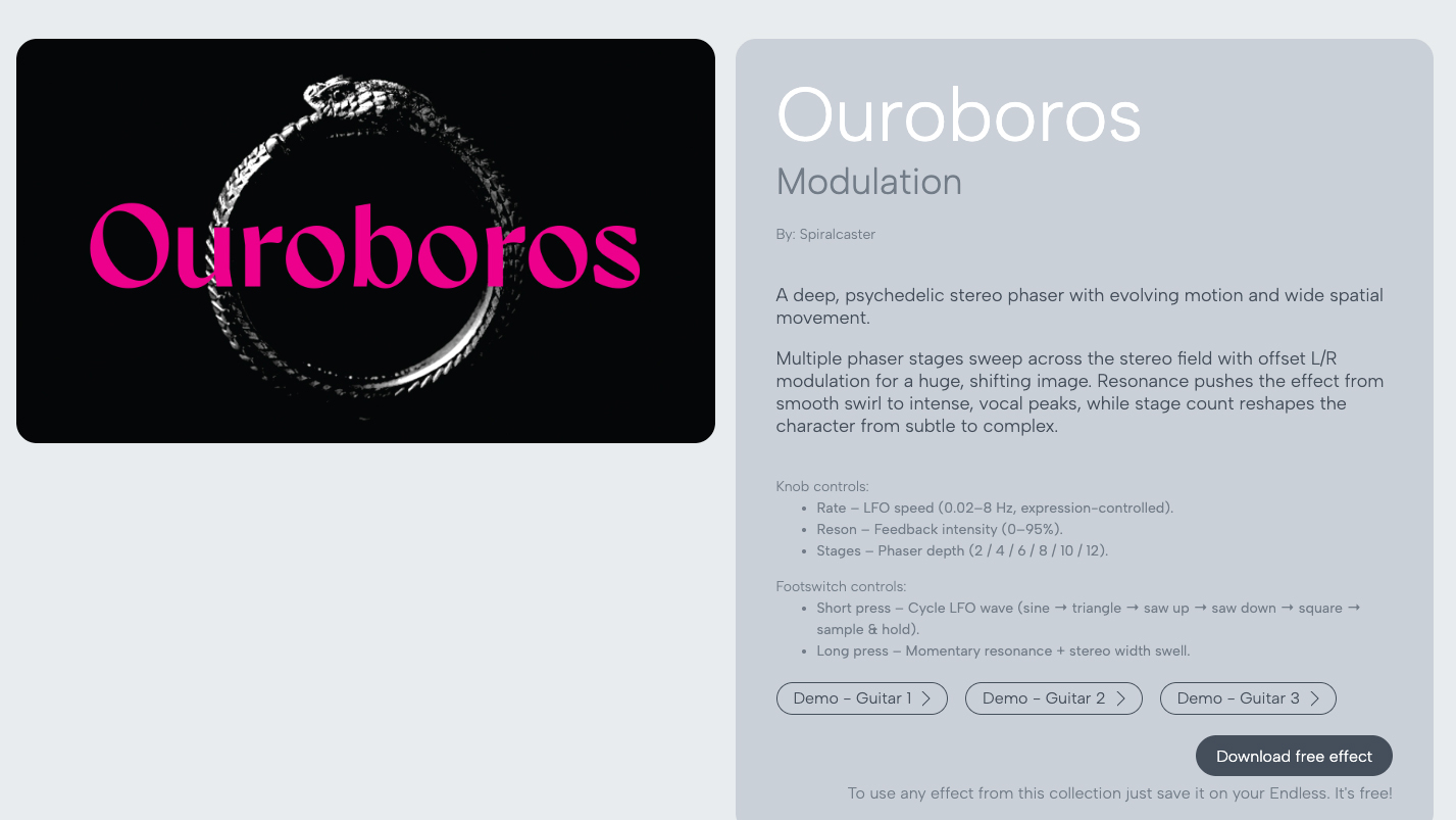 Polyend Endless pedal screenshot