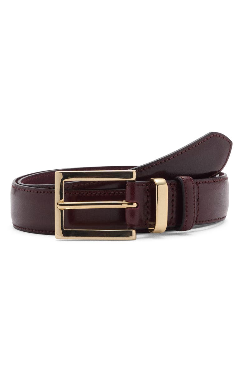 Square Buckle Leather Belt