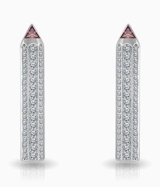 Maya gemstones diamond pencil earrings