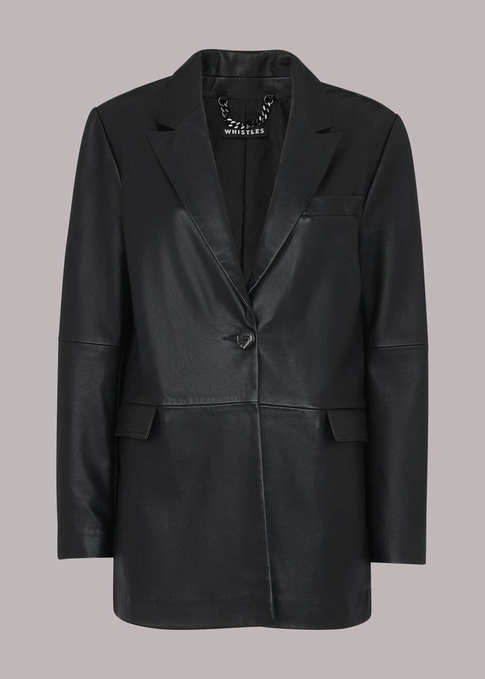 Black Stina Leather Blazer