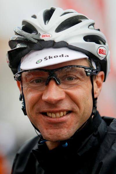 Jens Voigt in good spirits for the day, and ready to attack.