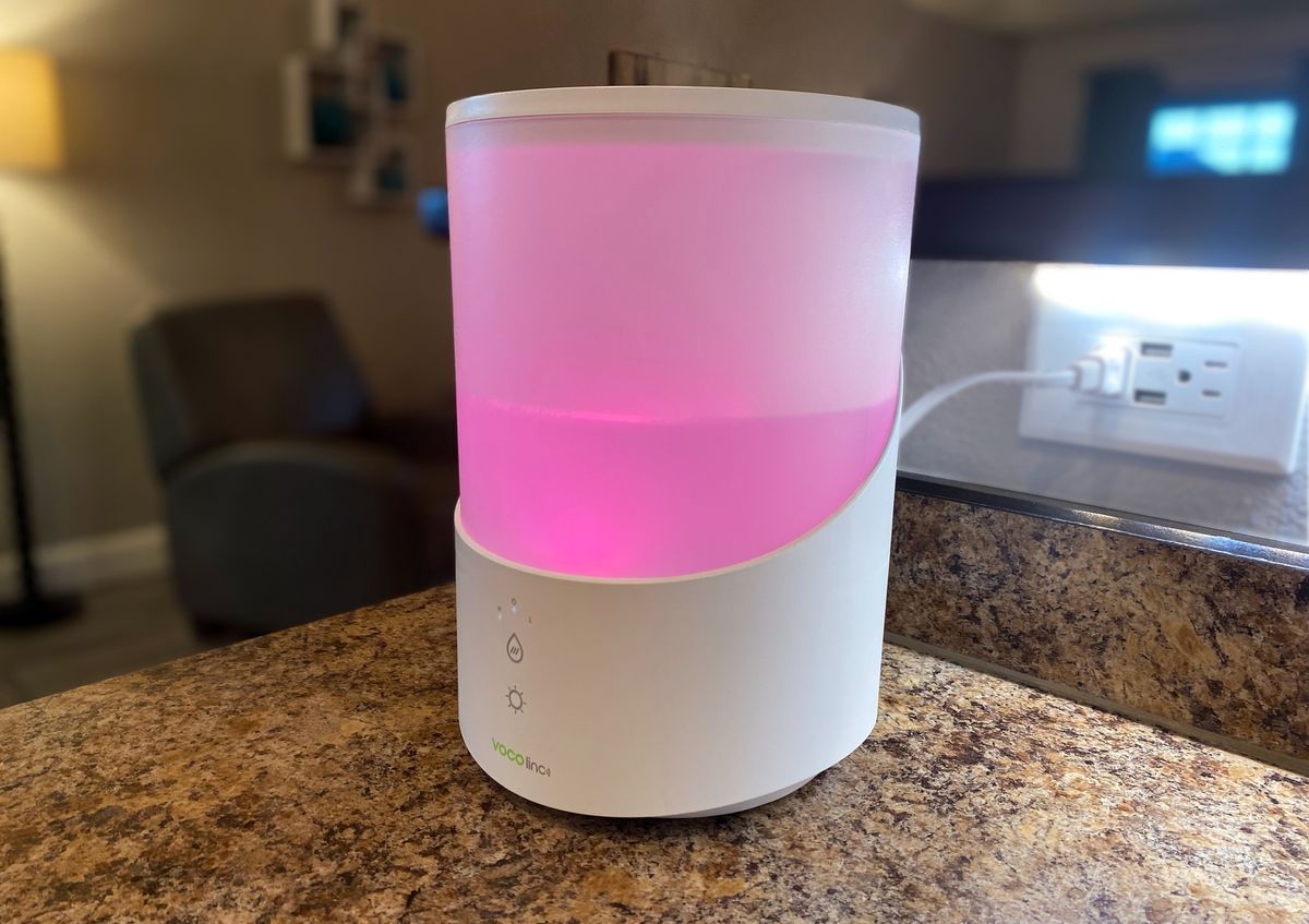 Vocolinc Mistflow Smart Humidifier on a countertop