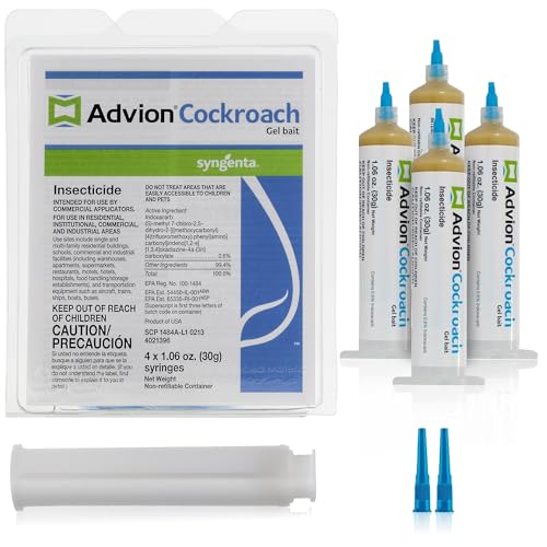 Advion Cockroach Gel Bait (3 Pack) 12 Tubes X 30-Grams & Advion 12ct Bag Cockroach Bait Station for German, American & Other Cockroach Species Control