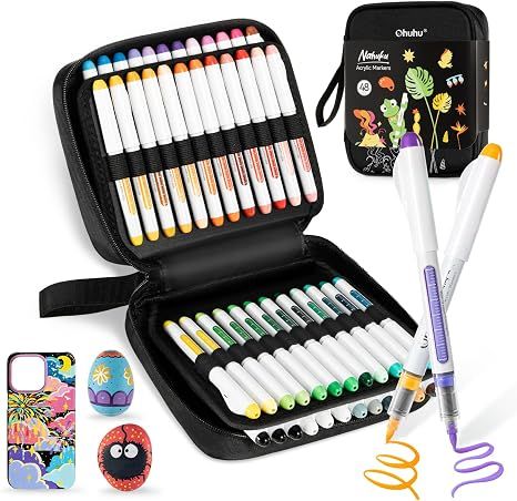 Acrylic Paint Markers Brush Tip 48 Pack