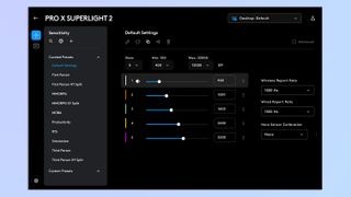 A screenshot of the Logitech G HUB software on macOS