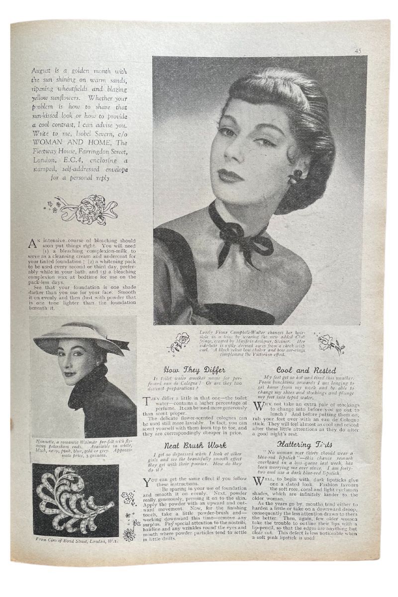 Page spread of woman&amp;home magazine from 1953
