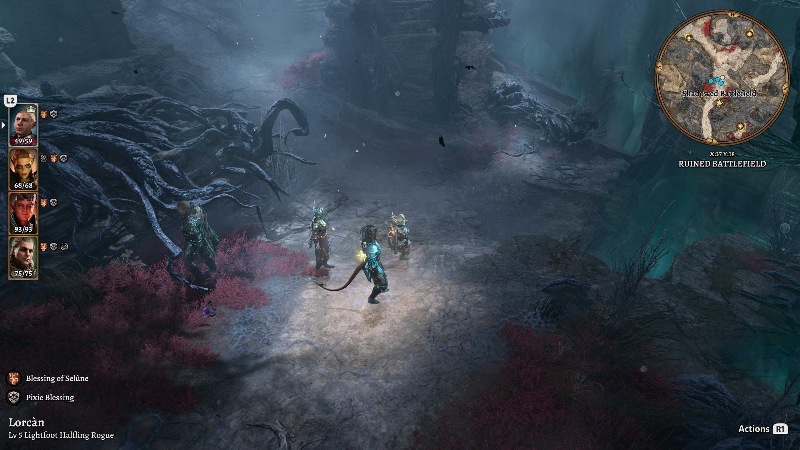 Baldur's Gate 3 screenshot showing in-game action and environments